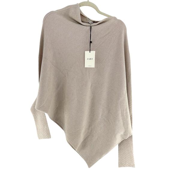 Jaki Women's Light Beige Asymmetric Draped Seamless Knitted Jumper Size S/M - Picture 7 of 10
